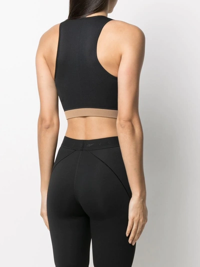 Shop Victoria Beckham Logo Seamless Crop Top In Black