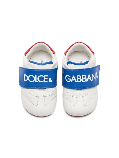 Shop Dolce & Gabbana Logo Strap Sneaker-style Pre-walkers In White