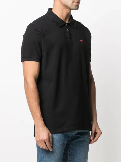 Shop Dsquared2 Leaf-embroidered Polo Shirt In Black
