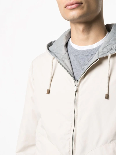 Shop Brunello Cucinelli Reversible Hooded Jacket In Neutrals