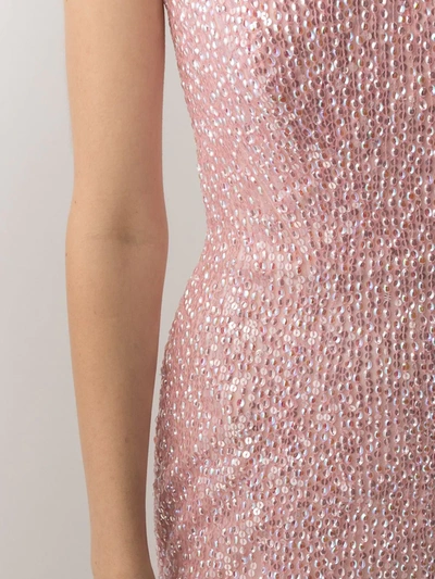Shop Jenny Packham Sequin-embellished Strapless Gown In Pink