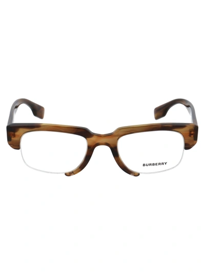 Shop Burberry Ceres Glasses In 3837 Striped Brown