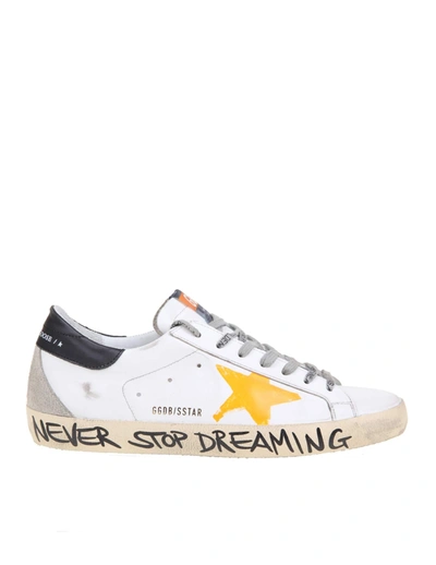Shop Golden Goose Superstar Sneakers In White Leather In White/orange