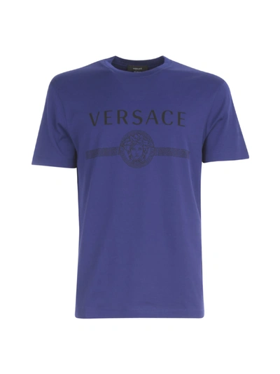 Shop Versace T-shirt In Bluette