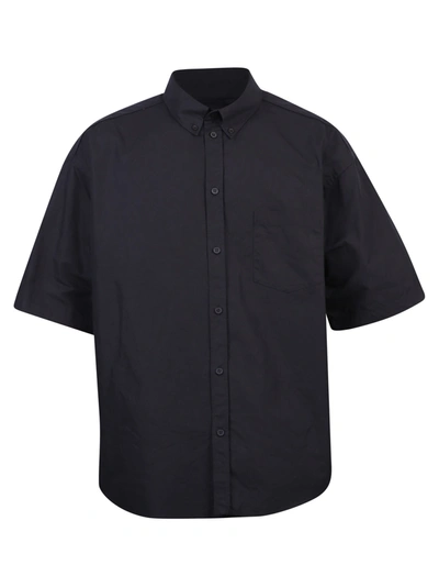 Shop Balenciaga Short Sleeves Shirt In Black