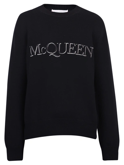 Shop Alexander Mcqueen Branded Sweater In Black