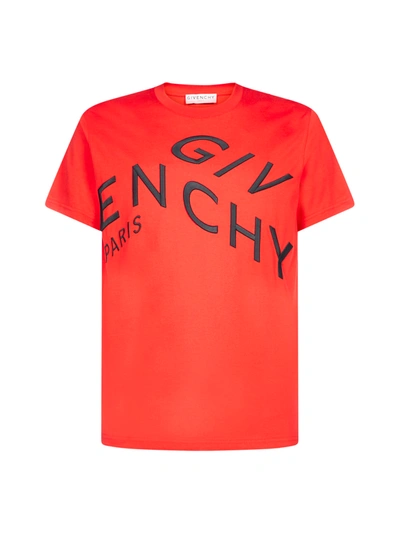Shop Givenchy Refracted Logo Cotton T-shirt In Red Black