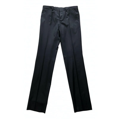 Pre-owned Prada Blue Wool Trousers