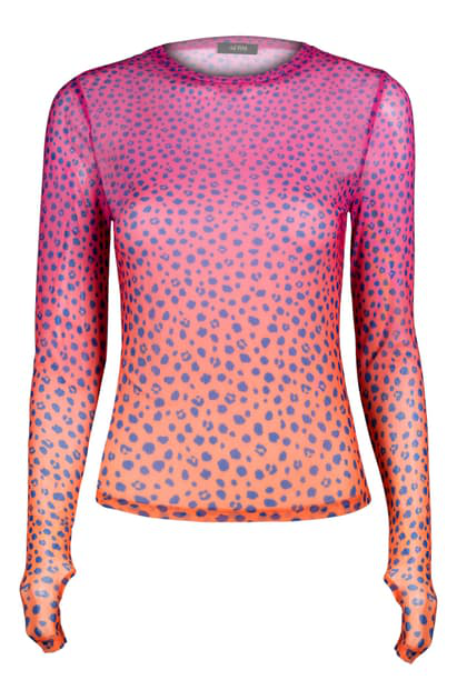 Afrm Janessa Print Top In Pink Ombre Leopard Modesens