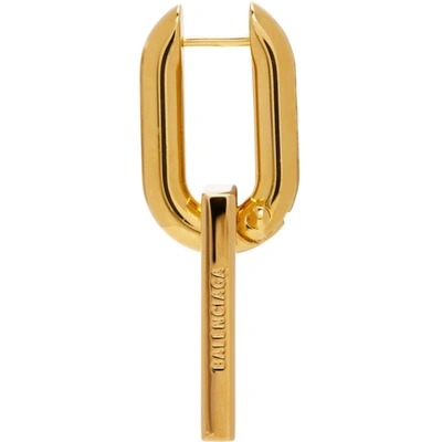 Shop Balenciaga Gold Xl B Chain Earrings In 0027 Shnygl