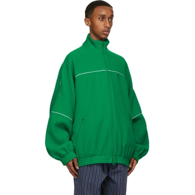 Balenciaga Logo Oversize Polar Fleece Track Jacket In Green | ModeSens