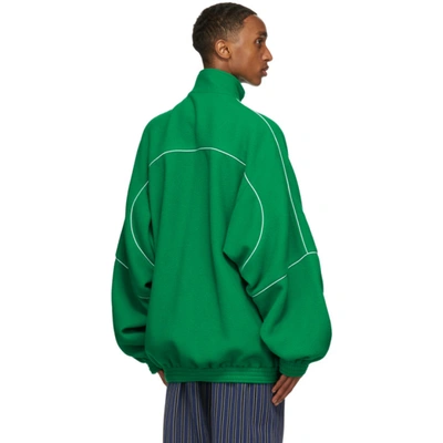 Shop Balenciaga Green Fleece Tracksuit Jacket In 3001 Green
