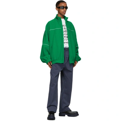 Shop Balenciaga Green Fleece Tracksuit Jacket In 3001 Green