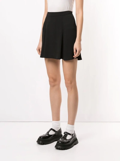 Shop Reformation Flounce High-waist Miniskirt In Black