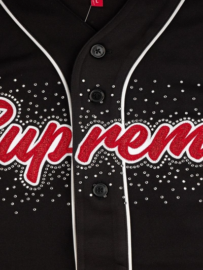 Shop Supreme Rhinestone Baseball Jersey In Black