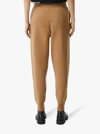Shop Burberry Monogram Cashmere Track Pants In Brown
