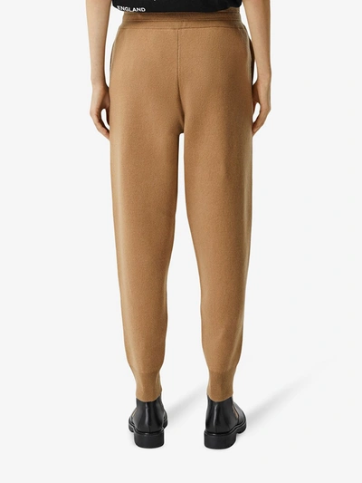 Burberry Monogram Cashmere Track Pants In Brown