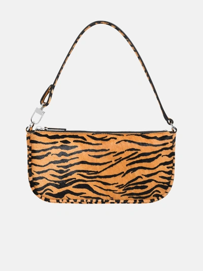 Shop By Far Tiger Print Rachel Bag In Orange