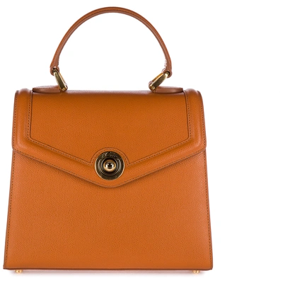 Shop D'este Women's Leather Handbag Shopping Bag Purse Monaco In Orange