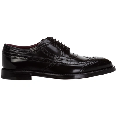 Shop Dolce & Gabbana Men's Classic Leather Lace Up Laced Formal Shoes Derby Brogue In Black
