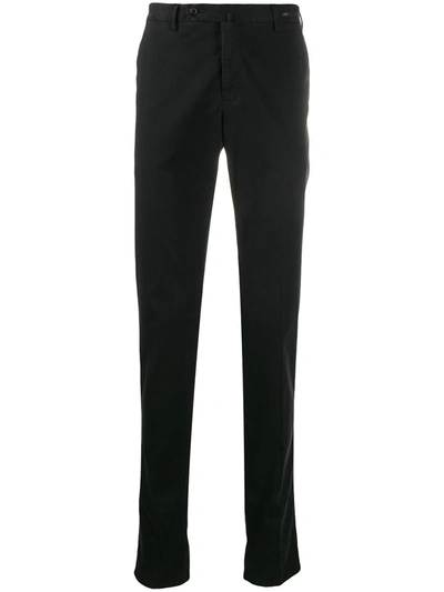 Shop Pantaloni Torino 01 Tinto Slim Trousers In Black