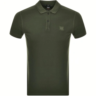 Shop Boss Casual Boss Prime Short Sleeved Polo T Shirt Khaki