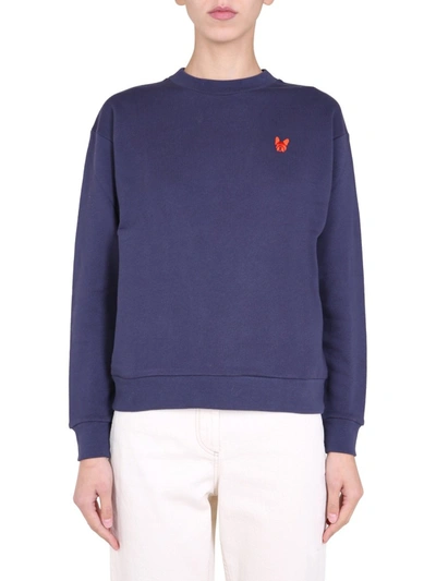 Etre Cecile Embroidered Bulldog Sweatshirt In Blue