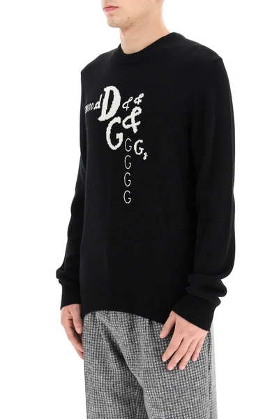 Shop Dolce & Gabbana Sweater With Dg Logo Inlay In Variante Abbinata