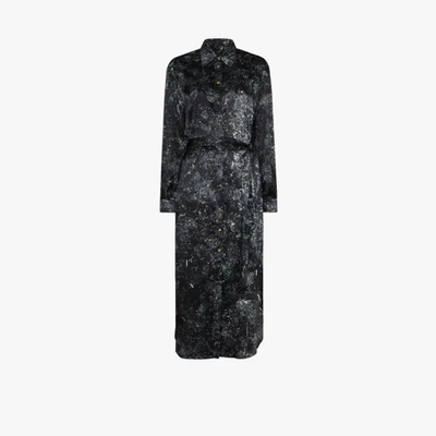 Shop Marta Larsson Galaxy Print Midi Shirt Dress In Black