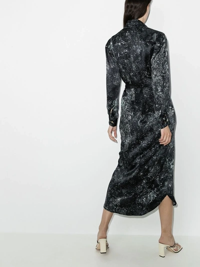 Shop Marta Larsson Galaxy Print Midi Shirt Dress In Black