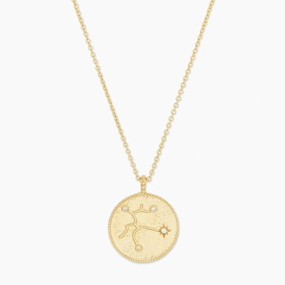 Shop Astrology Coin Necklace (sagittarius) In Gold