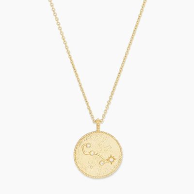 Shop Astrology Coin Necklace (scorpio) In Gold
