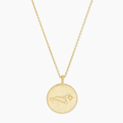 Shop Astrology Coin Necklace (leo) In Gold