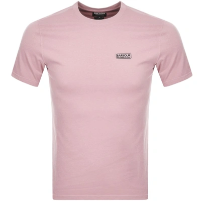 Shop Barbour International Logo T Shirt Pink