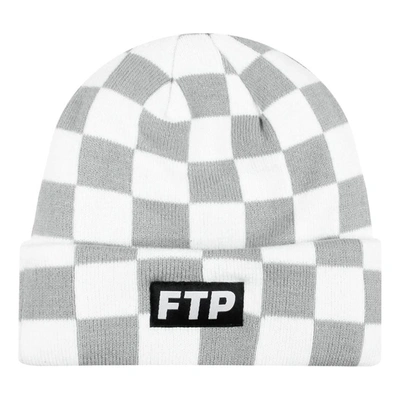 Pre-owned Ftp  Checkered Logo Beanie White