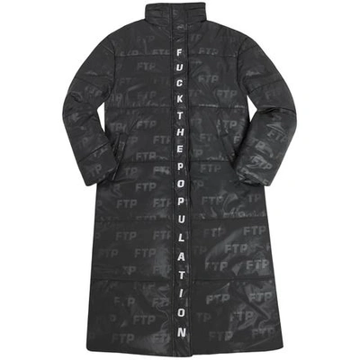Pre-owned Ftp  Reflective Trench Coat Black