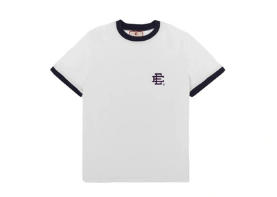 Pre-owned Eric Emanuel Ee Ringer T-shirt White/navy | ModeSens