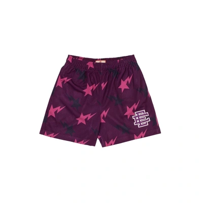 Pre-owned Eric Emanuel X Bape Miami Basic Short Purple/pink/black | ModeSens