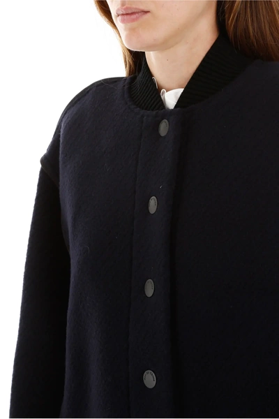 Shop See By Chloé Wool Bomber Jacket In Blue