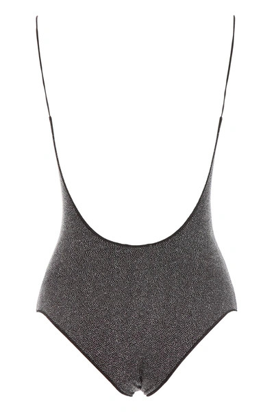 Shop Oseree Shine Swimsuit In Black,silver