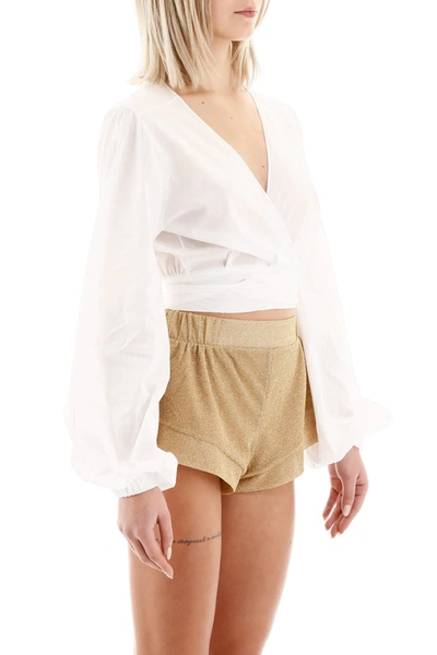 Shop Oseree Wrap Shirt In White