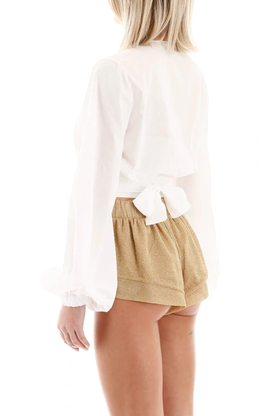 Shop Oseree Wrap Shirt In White
