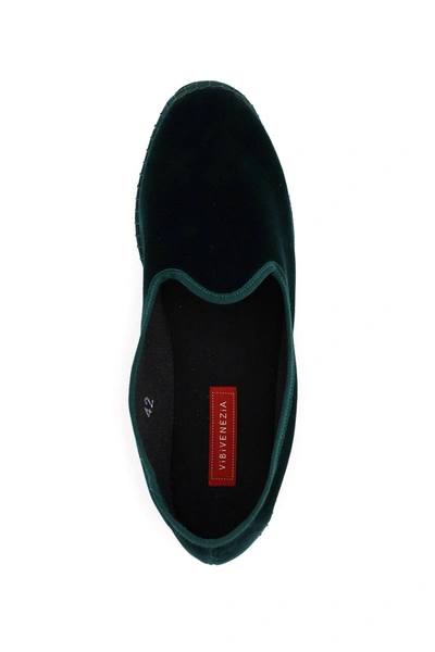 Shop Vibivenezia Furlane Velvet Slippers In Green