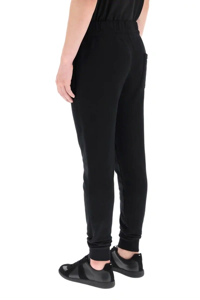 Shop Maison Kitsuné Jogger Pants With Tricolour Fox In Black