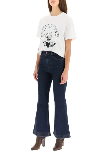 Shop See By Chloé T-shirt With Logo Print In White,black