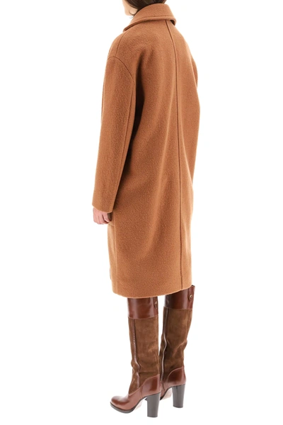 Shop See By Chloé Wool Midi Coat In Brown