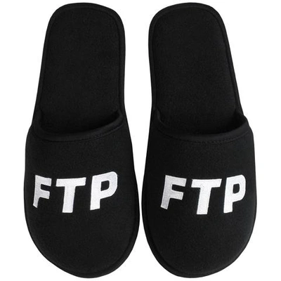 Pre-owned Ftp  Logo Slippers Black