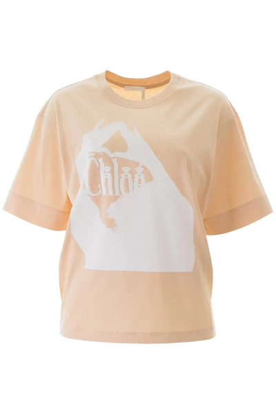Shop Chloé T-shirt With Logo In Pink
