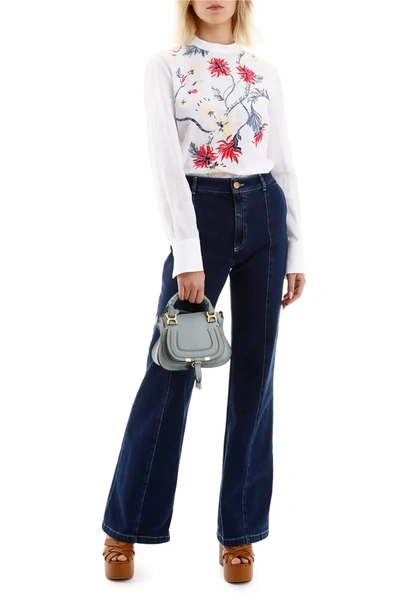 Shop Chloé Embroidered Blouse In White