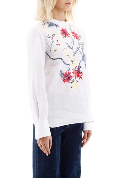 Shop Chloé Embroidered Blouse In White